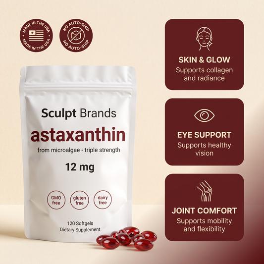 Sculpt Daily Glow™ — Astaxanthin 12mg | 120 Softgels (4-Month Supply)
