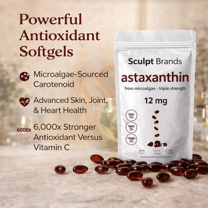 Sculpt Astaxanthin lifestyle — supplement for skin, eye, joint, and circulatory health